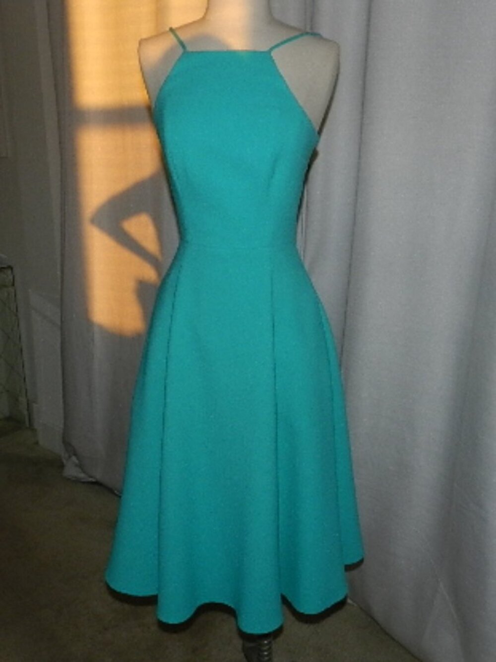 Black Halo Fit and Flare Midi Dress Spaghetti Straps Size 2